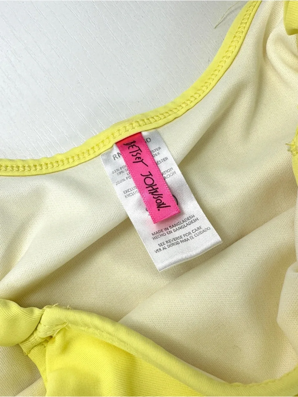 Betsy Johnson Girls Tassle Swimsuit Bikini Set Yellow Multi 2 Piece Size 7/8